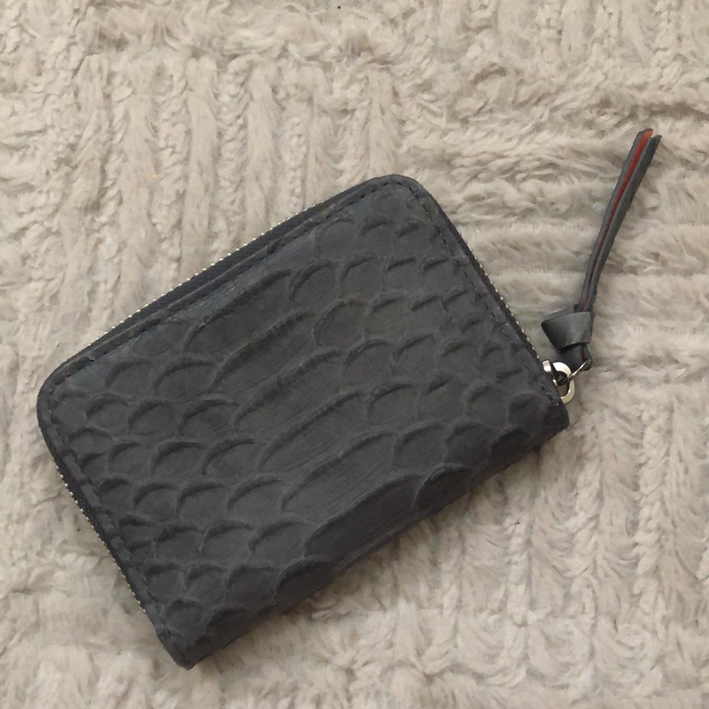 Diane Von Furstenburg Zip Around Python Card Wall… - image 2